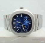 Swiss AAA Grade Patek Philippe Nautilus power reserve Watch SS Blue Face